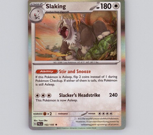 Pokemon slaking 162 193 holo - slaking, r