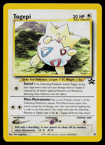 Carta pokemon togepi wotc - carta,
